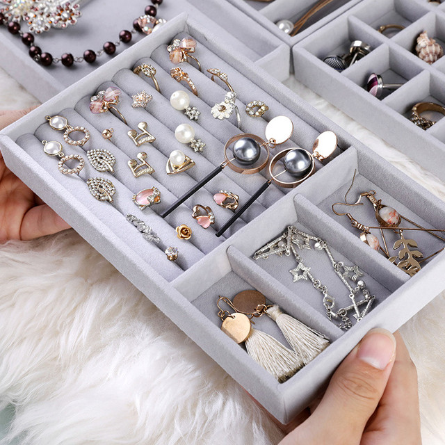 Fashion Velvet Jewelry Ring Display Organizer Box Hot Sales